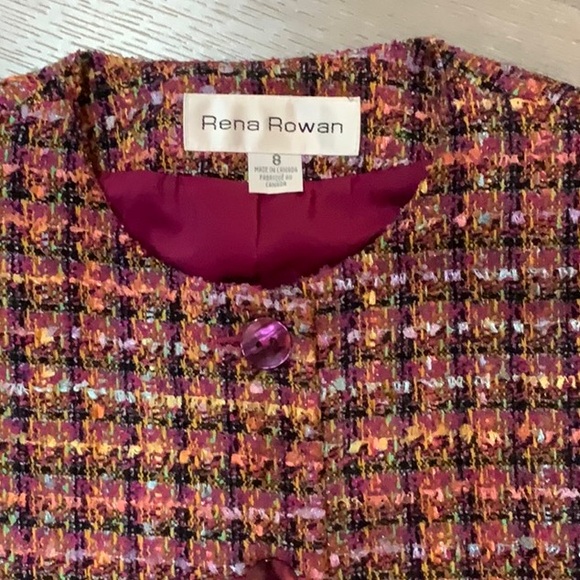 RENA ROWAN Size 8 ladies suit jacket. NWOT. Gorgeous colours. - Picture 3 of 7